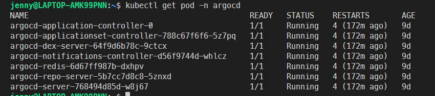 argocd 相關的 pod 都已是 running 狀態