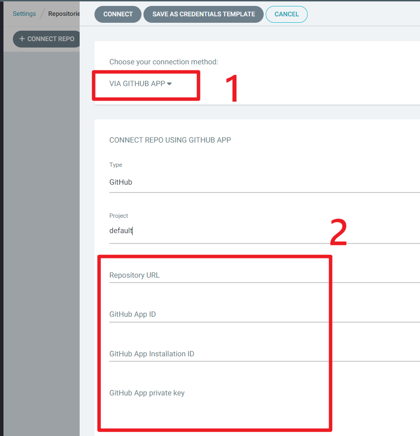 Repositories 設定連線資訊
