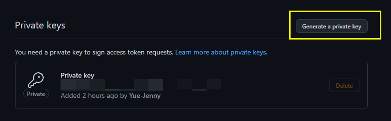 set a private key